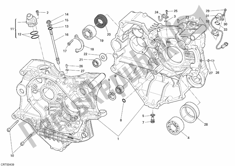 Alle onderdelen voor de Carter van de Ducati Superbike 1098 R 2009